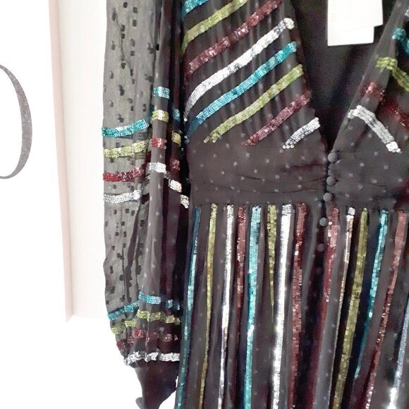 NWT Rococo Sand black sequin polka dot maxi dress - Picture 10 of 10